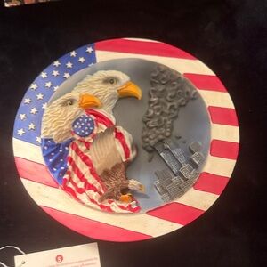 Sunni Galleries Unite for Freedom Patriotic Standing Ceramic Collective Plate